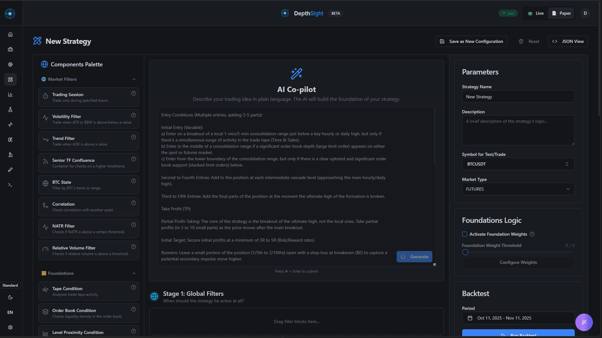 Visual Strategy Builder Demo